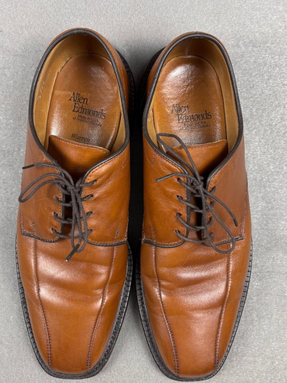 Allen Edmonds Warren Brown Leather Derby Shoes Men's 8D Made in USA